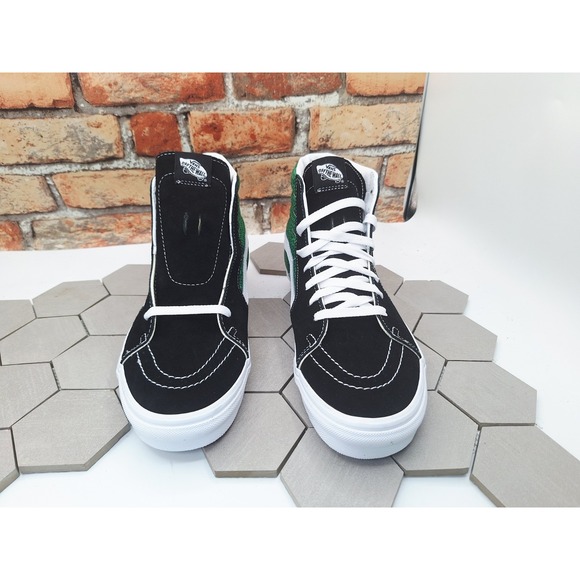 VANS Sk8-Hi Men's Hi Shoes Green Black Uggly Sweater Weather Pattern Sz 0 Rare - Picture 3 of 10